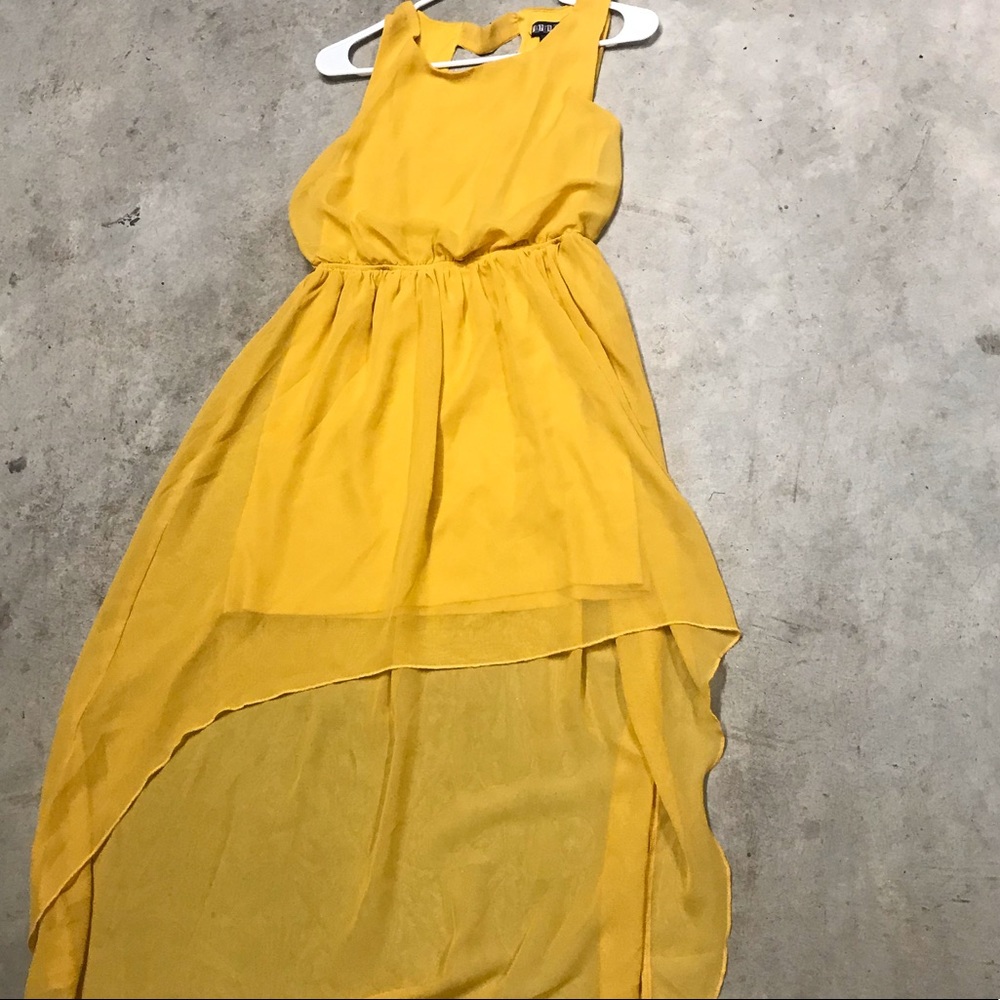Chiffon yellow dress